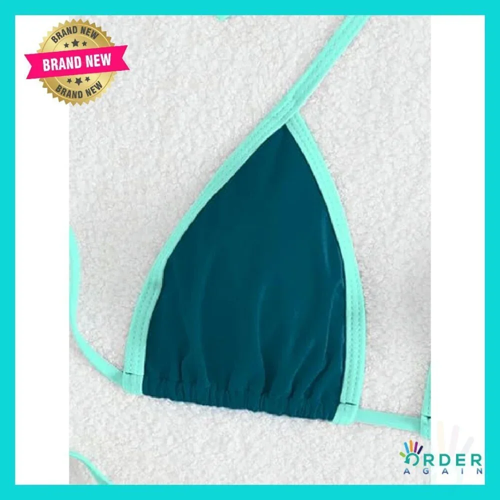 Sexy Halter Thong Bikini Set Brazilian Y2K Chic Beachwear Adjustable Ties